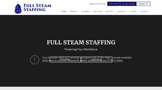 Full Steam Staffing: Home