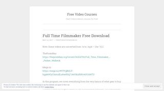 Full Time Filmmaker Free Download – Free Video Courses