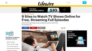 Watch TV Shows Online Free for Full Episodes - Lifewire