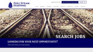 Full Steam Staffing | Apply Now