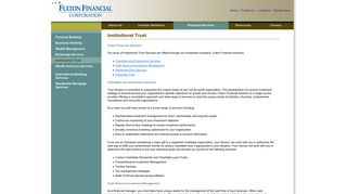 Fulton Financial Corporation: Institutional Trust