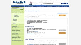 Fulton Bank of New Jersey - Online Banking Service for Small Business