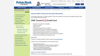 Fulton Bank of New Jersey Visa® CommUNITY Credit Card for Non ...