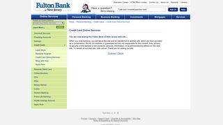 Credit Card Online Services – Fulton Bank of New Jersey