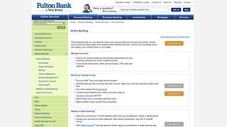 Personal Online Banking With Fulton Bank of New Jersey