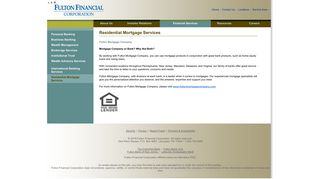 Fulton Financial Corporation: Residential Mortgage Services
