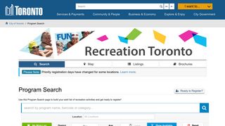 Program Search - FUN Guide Search - Parks, Forestry ... - City of Toronto