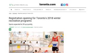Registration opening for Toronto's 2018 winter recreation programs ...