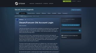 Steam/Funcom Old Account Login :: Secret World Legends General ...