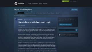 Steam/Funcom Old Account Login :: Secret World Legends General ...