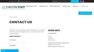 Contact Us - Function Staff