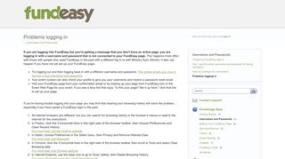 Problems logging in – FundEasy Knowledge Base