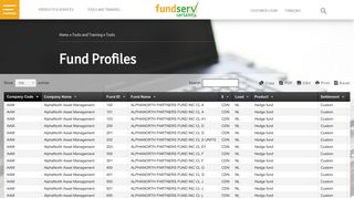 Fund Profiles – fundserv