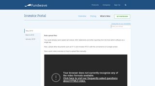 What's New : Investor Portal | Fundwave