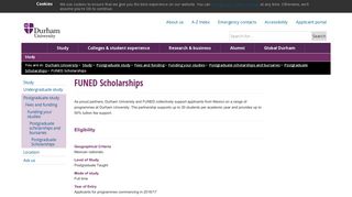 Study : FUNED Scholarships - Durham University