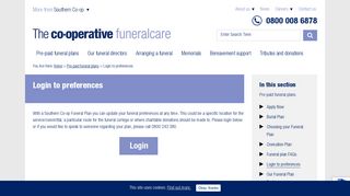 Login to preferences - The Co-operative Funeralcare