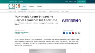 FUNimation.com Streaming Service Launches On Xbox One