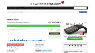 Funimation down? Current problems and outages | Downdetector