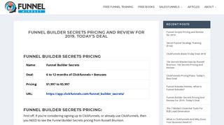 Funnel Builder Secrets Pricing And Review For 2018. Today's Deal