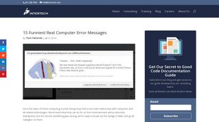 15 Funniest Real Computer Error Messages - Intertech Blog