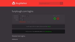 funplough.com passwords - BugMeNot