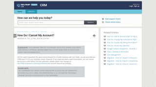 How Do I Cancel My Account? : CRM