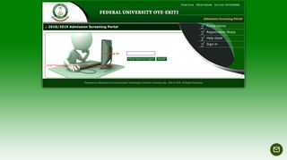 .:Admission Screening || Federal University Oye - Ekiti