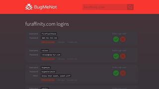 furaffinity.com passwords - BugMeNot