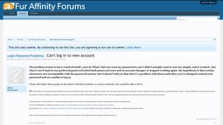 Login/Password Problems: - Can't log in to new account | Fur ...