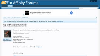 Tags and Codes for Furaffinity | Fur Affinity Forums