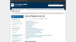 Medical Device Registration and Listing > How to Register and List