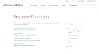 Employee Resources | American Standard