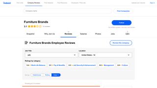 Working at Furniture Brands: Employee Reviews | Indeed.com