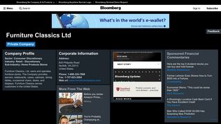 Furniture Classics Ltd: Company Profile - Bloomberg