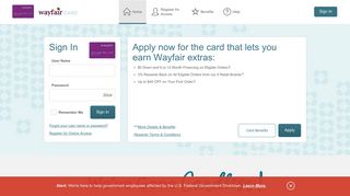 Wayfair Credit Card Program - Manage your account - Comenity