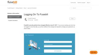 Logging On To Fusebill – Fusebill Support