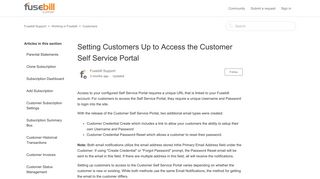 Setting Customers Up to Access the Customer Self ... - Fusebill Support