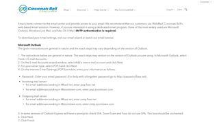Cincinnati Bell - SMTP Authentication