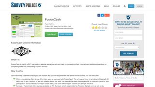 FusionCash Ranking and Reviews - SurveyPolice