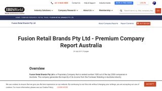 Fusion Retail Brands Pty Ltd - IBISWorld