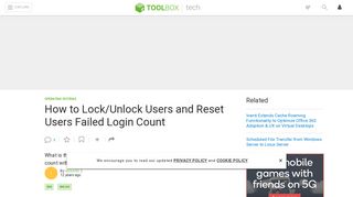How to Lock/Unlock Users and Reset Users Failed Login Count
