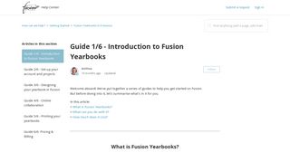 Guide 1/6 - Introduction to Fusion Yearbooks – How can we help?