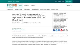 fusionZONE Automotive, LLC Appoints Steve Greenfield as President