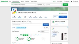 City National Bank of Florida Reviews | Glassdoor