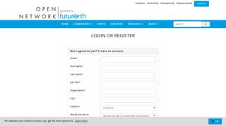 Login or Register - Open Network - Future Earth Network