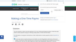 Making a One-Time Payment Online - Cox