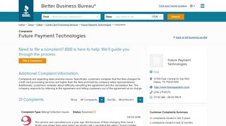 Future Payment Technologies | Complaints | Better Business Bureau ...