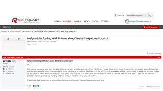 Help with closing old Future shop Wells fargo credit card ...