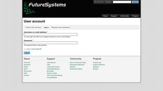 User account | FutureSystems Portal