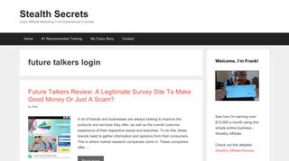 future talkers login | | Stealth Secrets